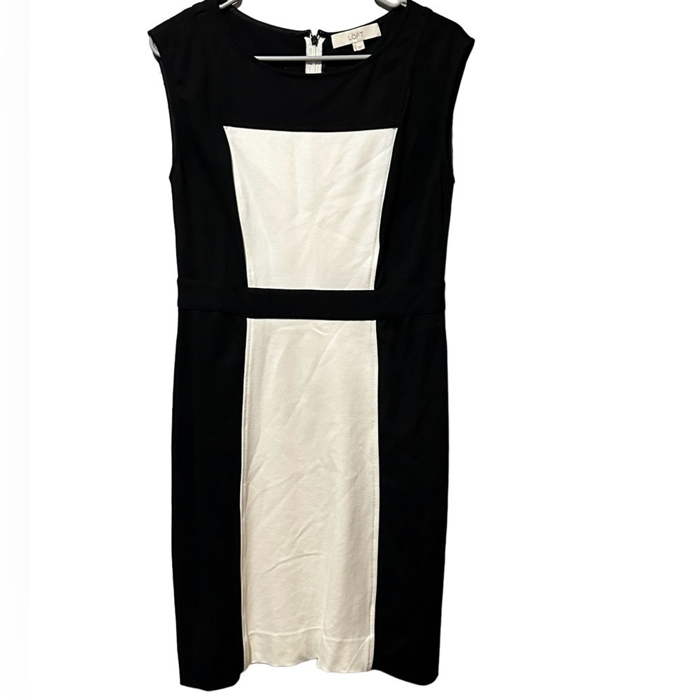 ANN TAYLOR LOFT women’s size 6 dress black and white midi